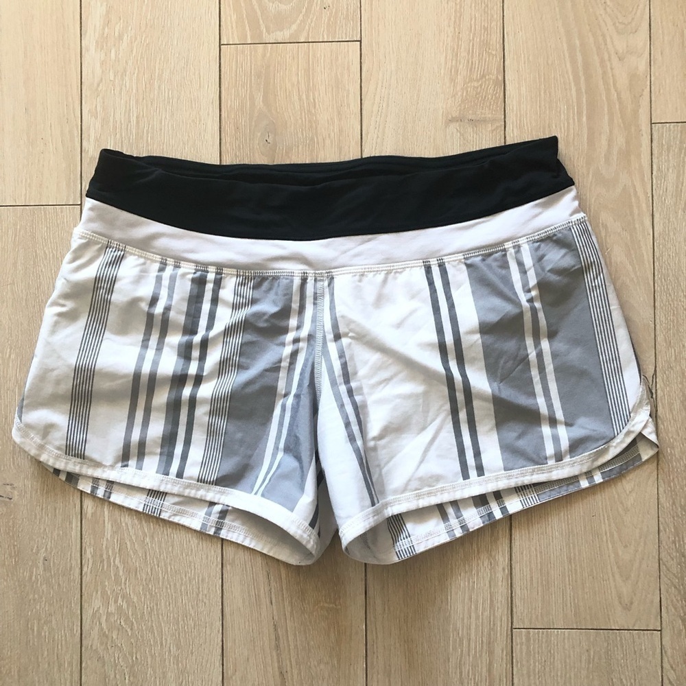 Lululemon Running Shorts in Grey & White Size 8